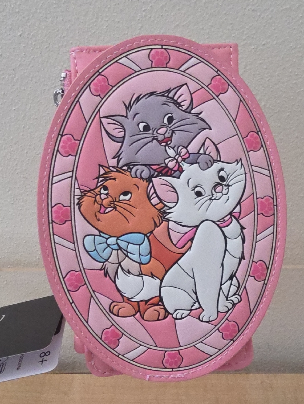 Loungefly Pink Aristocats Trio Oval Zipper Wallet. Stained Glass Web Exclusive